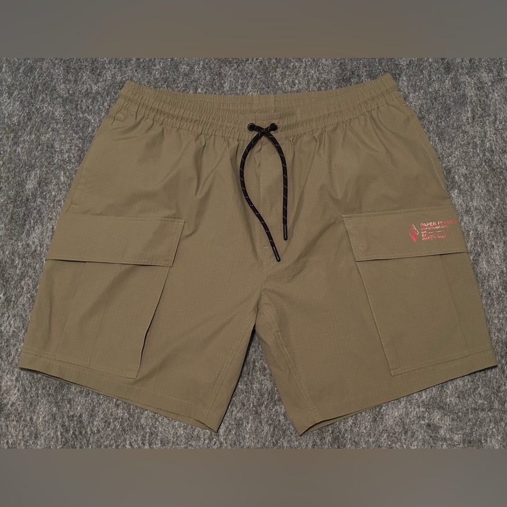 Men’s Paper Planes Greatness Is A Process Jay-Z Olive Green/ Red Cargo Shorts XL
